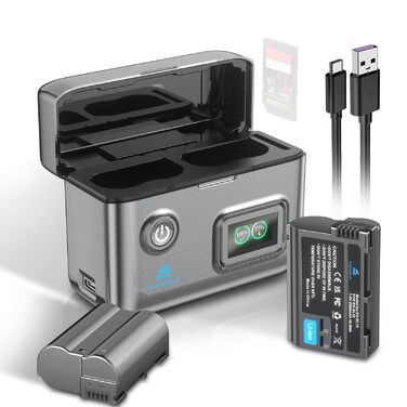 Акумулятор Homesuit EN-EL15c/a/15 (2шт) з LCD зарядним пристроєм для камер Nikon Z5, Z6, Z6II, Z6III, Z7, Z8, D7500, D7000, D7100, D7200, D500, D600, D610, D750, D780, D800, D810, D800E, D810A, D850