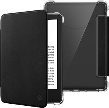 Чохол Fintie для Kindle 6 (11 покоління) 2024/2022, прозорий, TPU, з авто-активацією сну/пробудження, для Kindle Basic 2024, чорний