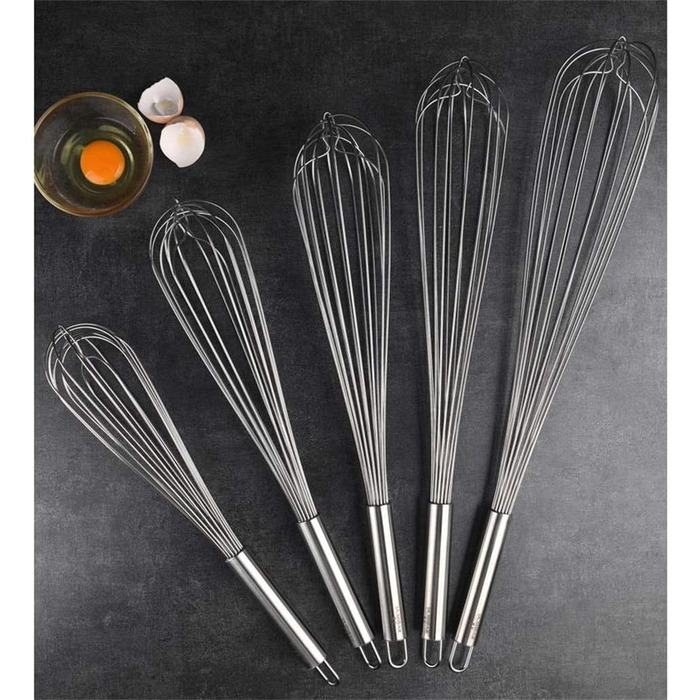 Whisk, Bold, Thick, Stainless Steel, Non-Stick, Used for Whisking Eggs and Cream, Home and Commercial Use (Size: 33×6cm)