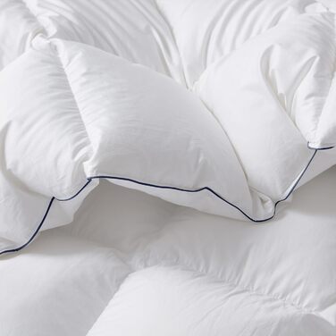 DOWNFOCUS All-Season Down Comforter 220x240 cm Winter, 100% Cotton Bedspread with Down and Feather Filling, Oeko-Tex, RDS Certified for Animal Welfare Down Comforter, Ivory White (220x240 cm, White)