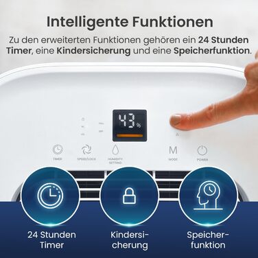 Електричний осушувач повітря Cosi Home - 25 л/добу, з датчиком вологості, таймером, для захисту від вологи та плісняви