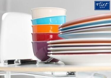 Ritzenhoff & Breker Milk & Sugar Doppio, Red, Milk Jug/Pourer 170 ml, Sugar Bowl ø 9 cm, made of porcelain, dishwasher safe