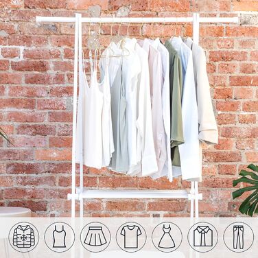 ROW&LINE® – Metal Clothes Hangers (42 cm) – 10 Pieces (Gold) – Space-Saving Clothes Hangers for Adults – Suitable for Heavy Clothing – Wire Clothes Hangers for Order & a Uniform Look