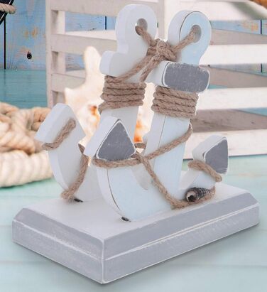 CoTa Global Moonlight Anchor Nautical Wooden Napkin Holder, 5 inches, Coastal Theme, for Tables and Countertops, Decorative Wooden Napkin Holder Kitchen, Cute Beach Decor Table Napkin Holder