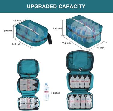 Сумка-органайзер для ванну Jieei, водонепроникна, для чоловіків та жінок, з 4 відділеннями, складна, компактна (L-зелений, L)