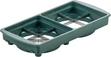 Genius Nicer Dicer Plus (18 частин) - набір для нарізки овочів та фруктів, кухонний інструмент, набір для нарізки кубиками, соломкою, слайсами (смарагдовий)