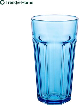 Gigi Rainbow Blast Mix Large Drinking Glasses 700 ml Cocktail Glasses, Set of 6 Iced Coffee Glasses, Large Long Drink Glasses XXL Colorful Glasses Lemonade Glasses Juice Glasses Smoothie Glasses