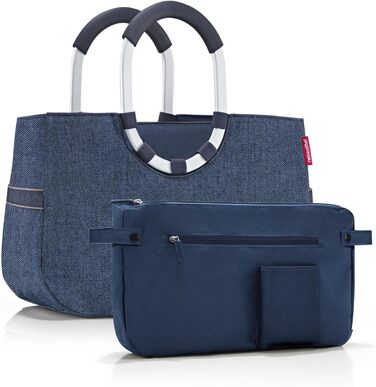 Reisenthel Loopshopper-OS4113 Bag Herringbone dark blue M