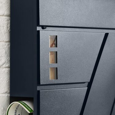 Поштовий ящик настінний SONGMICS з оглядовим вікном, замок, ключі, срібно-антрацитовий GMB053G01