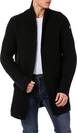 Чоловічий кардиган Redbridge, довгий крій, чорний колір