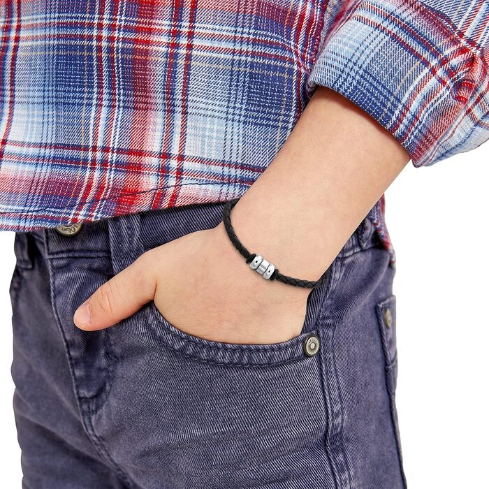 Браслет s.Oliver для хлопчиків та дітей, нержавіюча сталь та шкіра, подарункова коробка (CLASSIC)