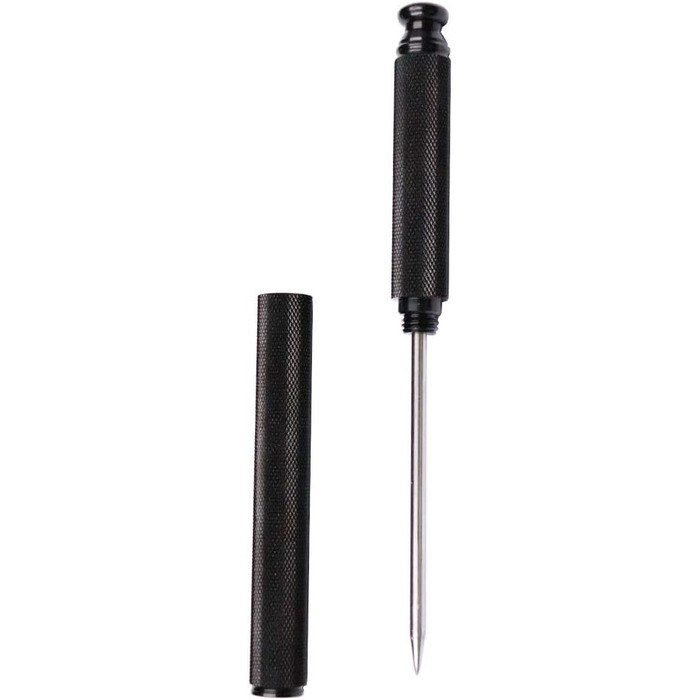 Aluminum Alloy Ice Pick Handle with Stainless Steel Blade and Safety Cover, Ice Tool, Kitchen Tool for Restaurant, Bar, Home (black)