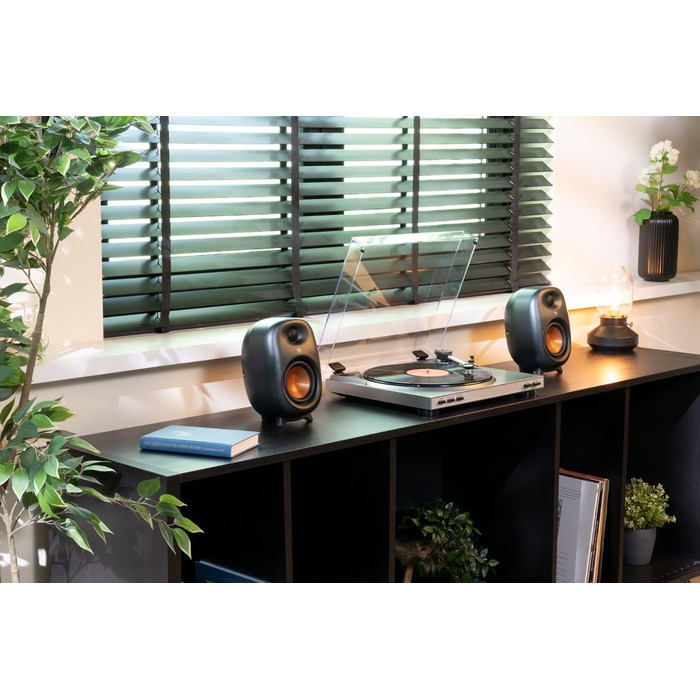 Audizio RS80 HiFi Bluetooth гучномовець, 160 Вт, студійний монітор | Яскравий звук | DSP | 40Hz-20kHz | RCA | USB колонки для ПК, ідеальні для геймерів та меломанів - сірий