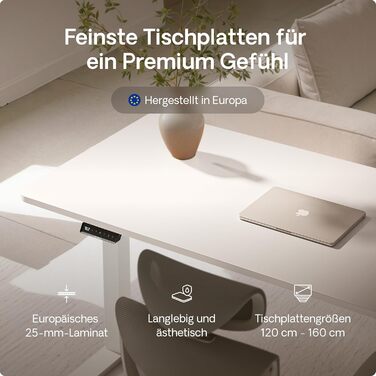 Регульований стіл Desktronic Homeone 160x80 см – електричний, з USB-портами, білий