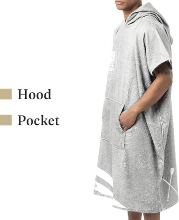 HOMELEVEL Badeponcho Unisex - Surf Poncho made of Cotton/Polyester - Towel for Adults - Bathrobe for Women and Men - Hooded Bath Towel