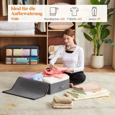 Коробки для зберігання під ліжком від Lifewit (4 шт, 40 л, сірі)