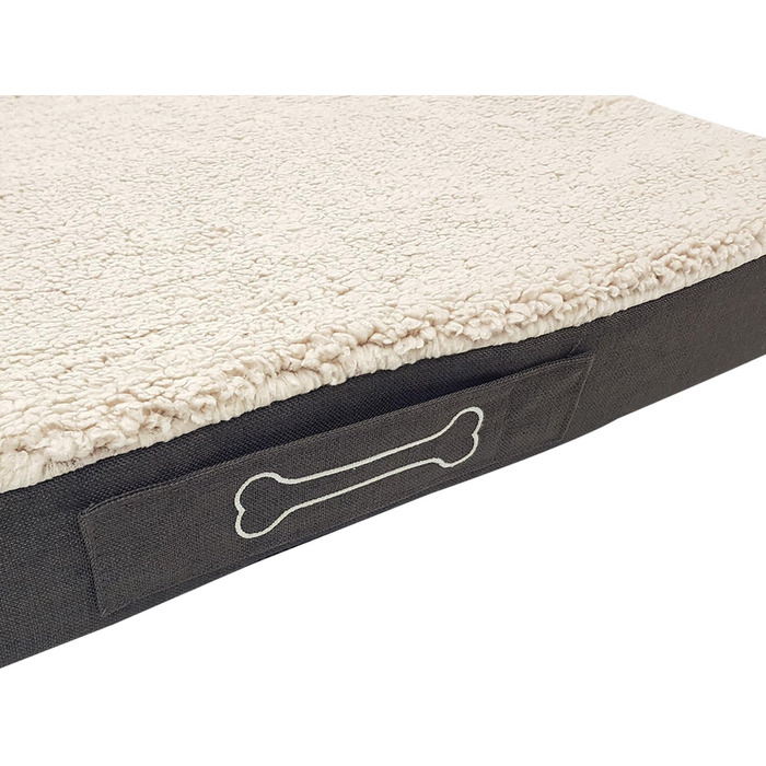 Ортопедична лежанка для собак Diluma Benji - лежанка для тварин з знімним чохлом - лежанка для собак Беж - 100 x 65 x 10 см (L, S 72 x 50 x 8 см)