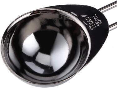 8-Piece Measuring Cup and Spoon Set, Measuring Spoons and Cups Made of Food-Grade Stainless Steel with Scale, Small Measuring Cups with Angled Spout (338g - Black)
