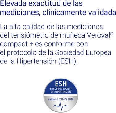 Тонометр VEROVAL BiManán Compact - цифровий, на зап'ястя, автоматичний, для точного вимірювання, 200 значень, універсальний розмір (22-42 см)