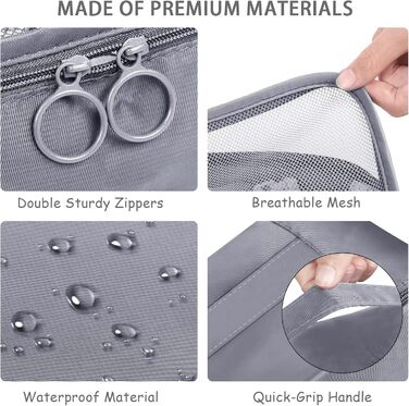 Органайзер для валізи 10 шт. Set, Packing Cubes для одягу, Travel Organizer, Набір для подорожей, Сітка для валізи (Сірий)