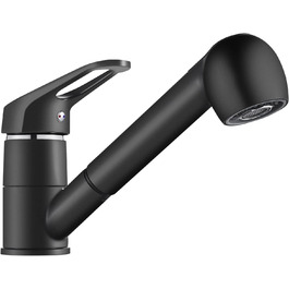 Висувна кухонна змішувач BONADE з двома виходами для води, поворотна на 360°, чорний