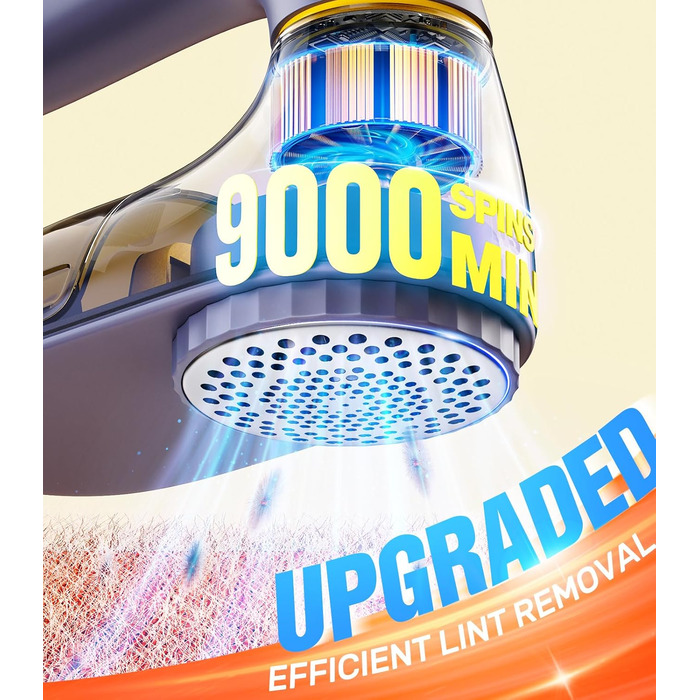 Електричний видальник ворсу POPCHOSE - бездротовий пристрій для видалення ворсу з одягу, меблів, 2000 mAh, 6 лез, 2 швидкості