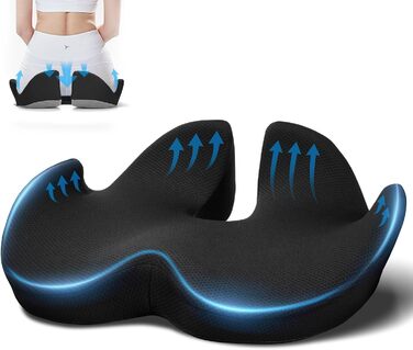 Ergonomic Seat Cushion for Office Chair - Orthopedic Pressure Relief Cushion with Memory Foam - Wheelchair Seat Cushion