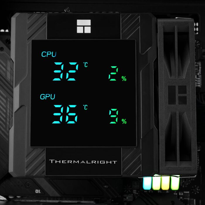 Кулер для процесора Thermalright Peerless Assassin 120 Digital Black з цифровим дисплеєм, 6 теплових трубок, сумісність з AM4/AM5, Intel LGA1700/1851/1200, чорний
