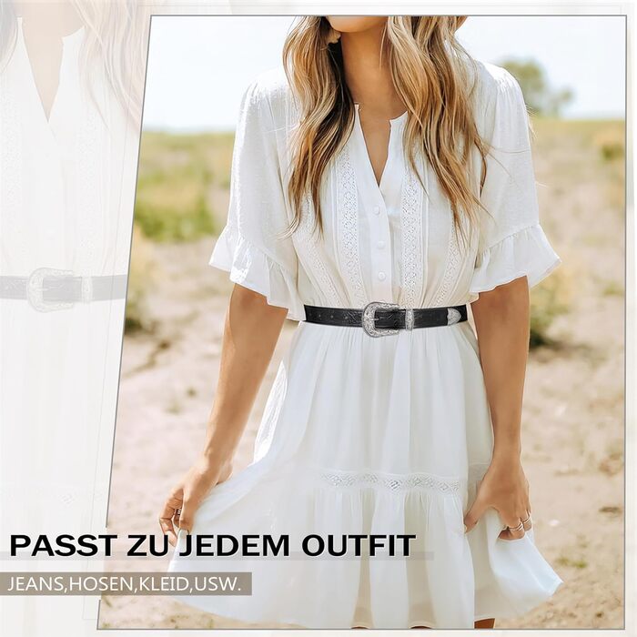 Жіночий шкіряний ремінь JasGood для джинсів та штанів. Вінтажний стиль, Західний дизайн. Розміри: M (110 см), XXL (140 см)