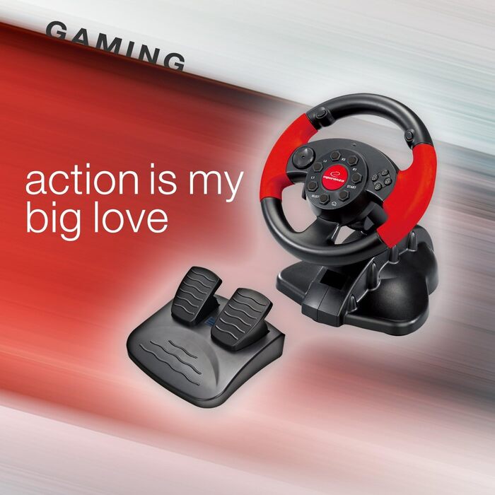 Руль Esperanza EG103 для ПК/PS2/PS3 USB High Octane Чорний/Червоний