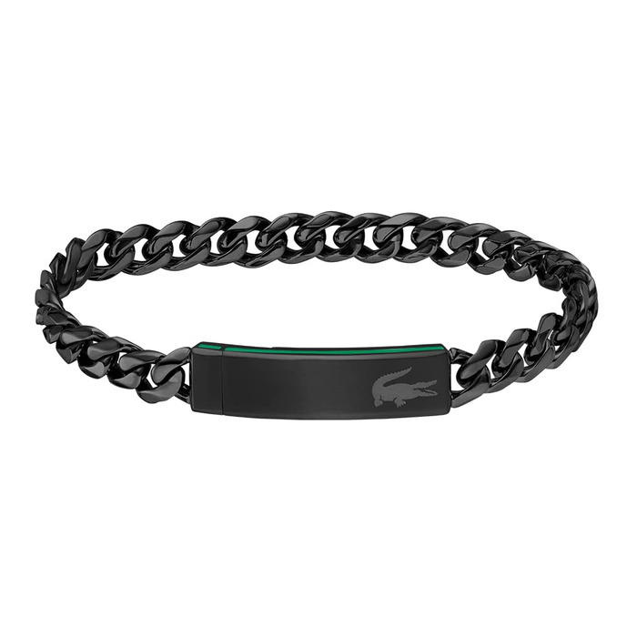 Браслет Lacoste BASELINE чоловічий срібний або чорний (чорний)