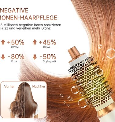 Набір для укладки волосся 6 в 1: мультистайлер, авто-локони, фен-щітка, об'єм, випрямлення, сушка (білий)