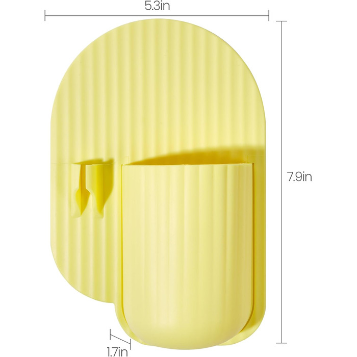 Silicone Shower Toothbrush Holder, Suction Cup, Shower Box Tool, Bathroom Tool, Suction Cup for Walls or Mirrors, Silicone is Waterproof and Removable for Reuse, Yellow