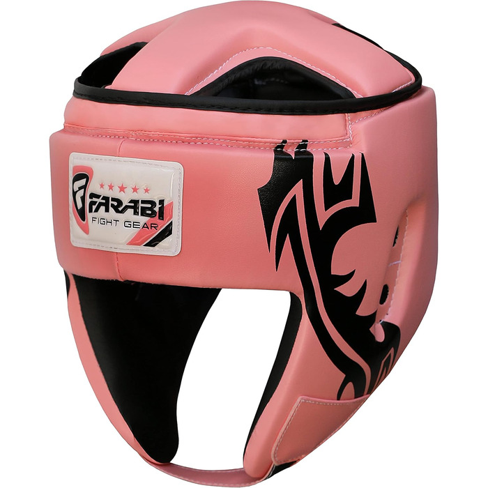 Farabi Boxing Head Guard - Martial Arts Face Protector for MMA, Muay Thai, Kickboxing, Karate, Taekwondo, BJJ - Pink, Medium