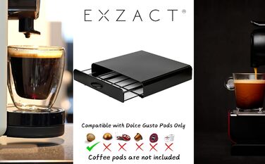 Тримач для капсул кави Exzact, сумісний з Dolce Gusto (32 капсули) – стійка для капсул кави Dolce Gusto, диспенсер/стійка/тримач капсул – 360° обертання та протиковзаюча поверхня (Dolce Gusto x 36)