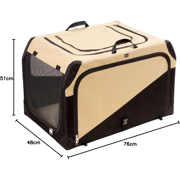 HUNTER Складана переносна будка для собак, бежева, M, 76x48x51 см