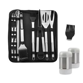 Набір для гриля AVOID - 28 предметів. Якісний набір аксесуарів для гриля з нержавіючої сталі. Ідеальний подарунок для чоловіків, татуся. Комплект для барбекю.