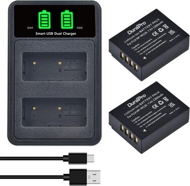 Акумулятор DuraPro 2X NP-W126 + LED-USB подвійний зарядний пристрій для камер Fujifilm X100F, X-A1, X-E2, X-Pro1, X-T1, X-T2, X-T3, X-T10, X-T20, X-T100, X-H1, FinePix HS33EXR, HS50EXR