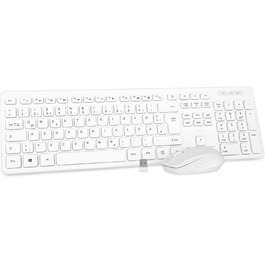 Набір клавіатури та миші Rii (2 шт.) бездротовий, для PC/Laptop/Windows/Smart TV, німецька розкладка, чорний