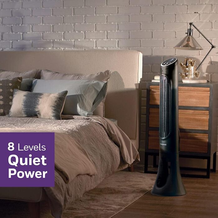 Вентилятор Honeywell QuietSet Tower HYF290 - Турбо вентилятор для дому з 5 швидкостями, осциляцією 80°, таймером та пультом дистанційного керування