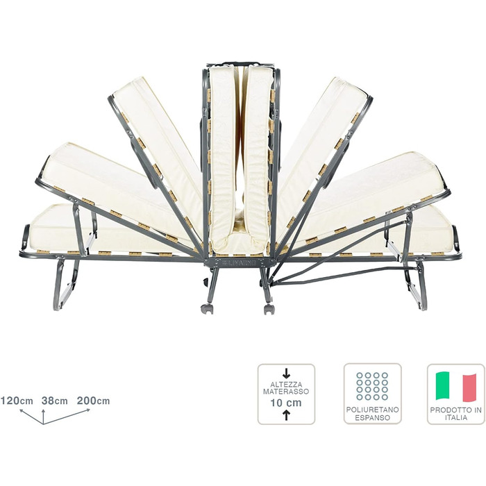 Cortassa XL Comfort Folding Bed with Mattress