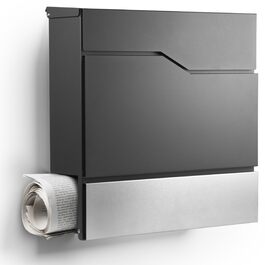 Поштовий ящик модерн Tokyo Anthrazit RAL7016 з газетницею та гравіюванням (без гравіювання) - нержавіюча сталь, стійкий до УФ-випромінювання