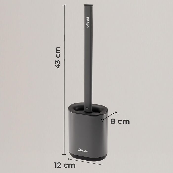 Щітка для унітазу Vileda Silikon з нержавіючою сталею – гігієнічна та довговічна, з гнучкою головкою та 2 зонами очищення