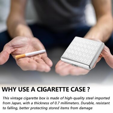 Металеве етоле для сигарет 84 мм, King Size, RFID захист, сріблястий лабіринт