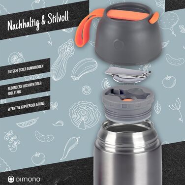 Ланч-бокс Dimono® з нержавіючої сталі (500 мл) - контейнер для їжі на виніс