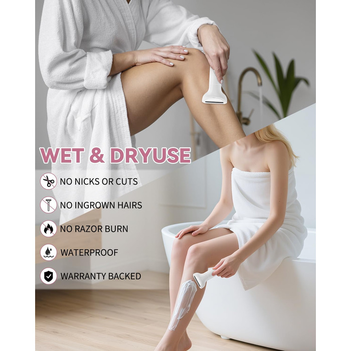 Епілятор для жінок 5-в-1: гоління, стрижка, триммінг обличчя, тіла та бікіні. Вологостійкий, акумуляторний тример з USB-зарядкою