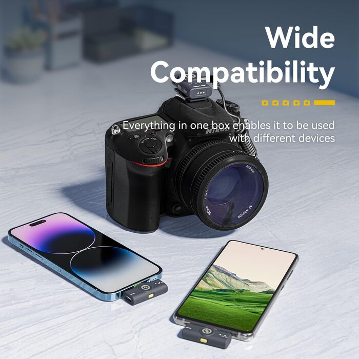 Hollyland Lark M2 Бездротовий петличний мікрофон для iPhone 17/16/15 та Android, 300м радіус дії, Hi-Fi звук, 30 годин роботи від акумулятора, комбі-версія