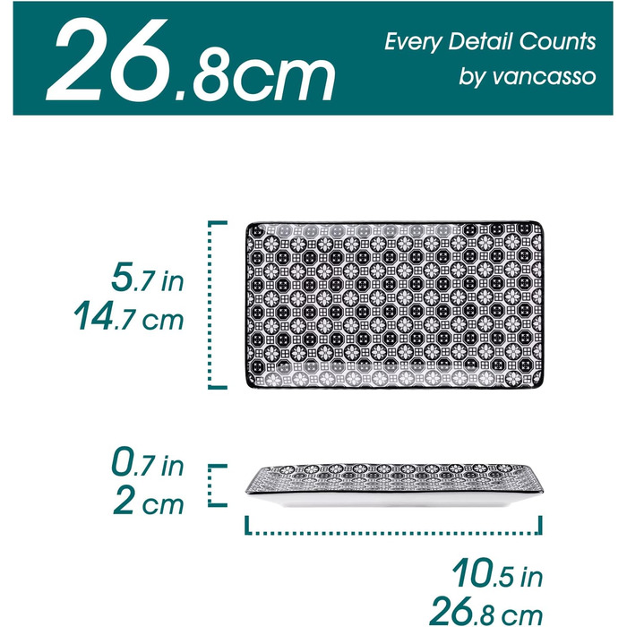 Набір сервірувальних тарілок Vancasso Haruka, 4 шт, порцеляна