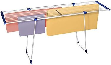 BigDean Telescopic Clothes Airer for Bedding 20m - Extendable - Without Obstructing Crossbar - Wing Clothes Dryer Rack XXL with Wheels