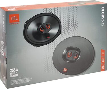 JBL Club 9632 – трьохсмугові автомобільні динаміки Harman Kardon, 255 Вт, овальні 6x9”, чорні, комплект акустики для авто